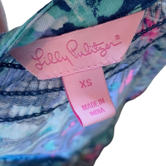 Lilly Pulitzer Gypsea Girl Print Tropical Coastal Preppy Button Up Essie Top - Picture 5 of 6